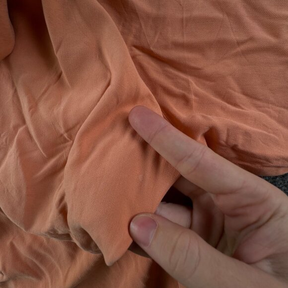 Tommy Bahama Short Sleeve Button Up Shirt Adult XL Orange 100% Silk Solid - Picture 16 of 16